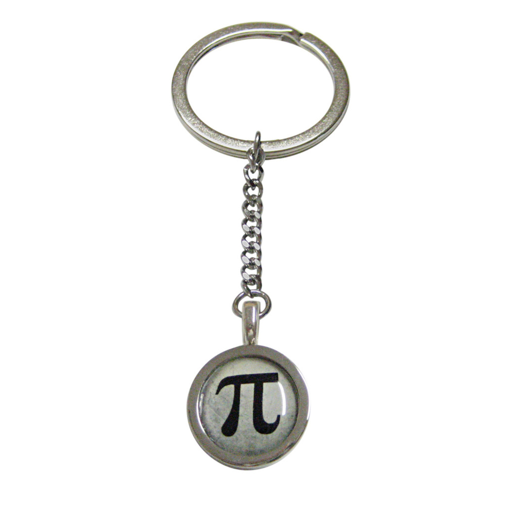 Bordered Mathematical Pi Symbol Pendant Keychain - image 1